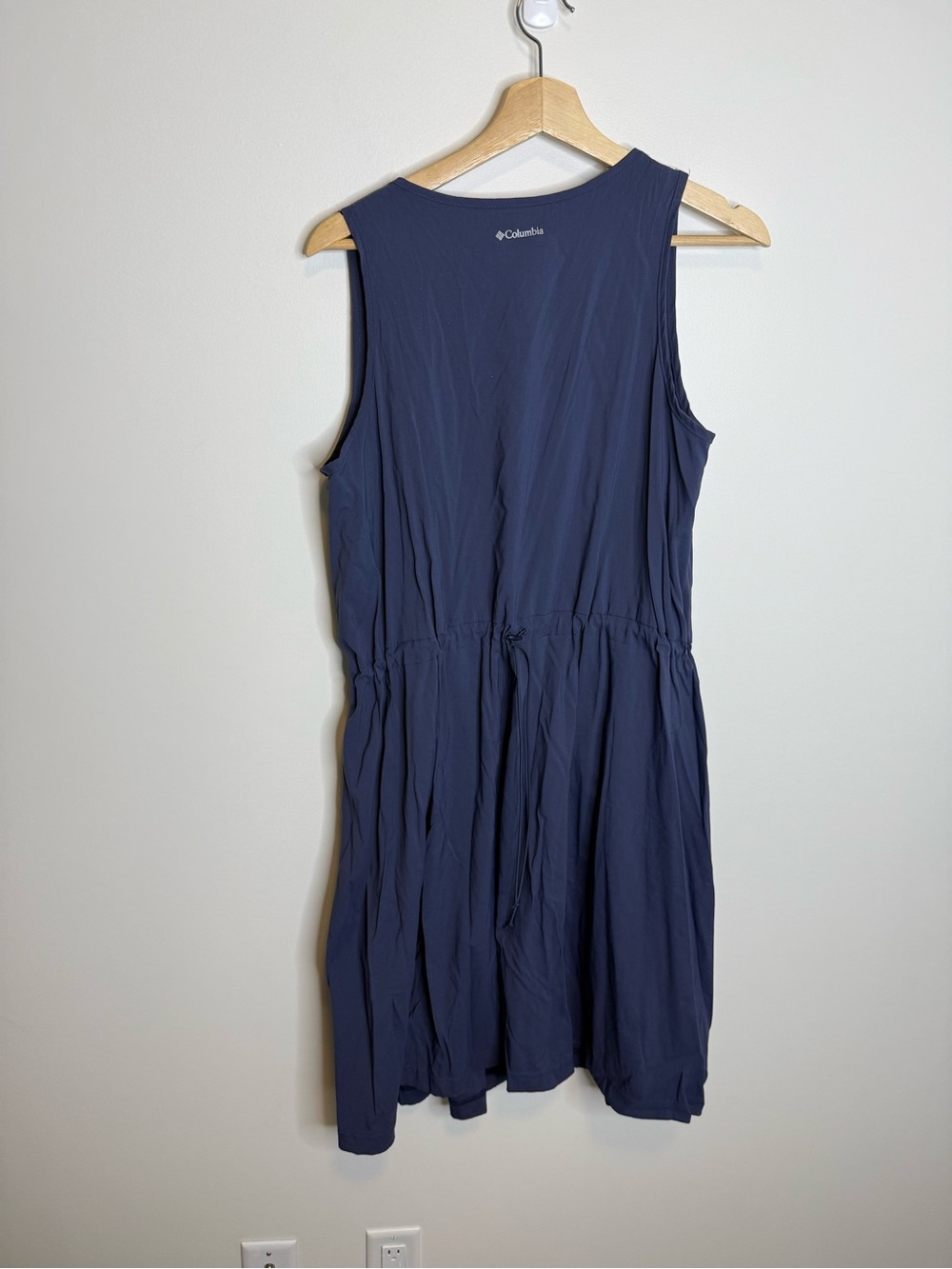 Columbia Navy Blue Sleeveless Midi Dress size XL drawstring - Picture 8 of 8